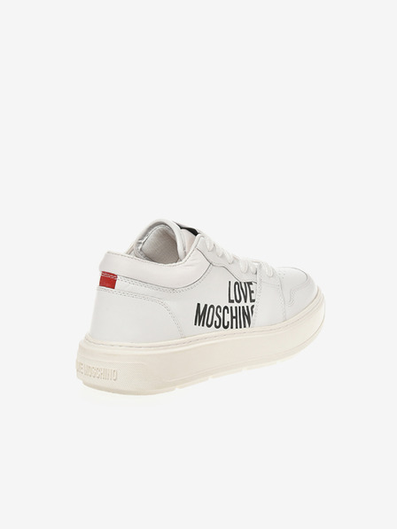 Love Moschino Бели дамски кожени кецове Love Moschino
