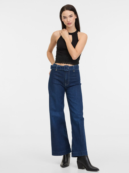 Guess Тъмносини дамски дънки с широка кройка Guess Dakota